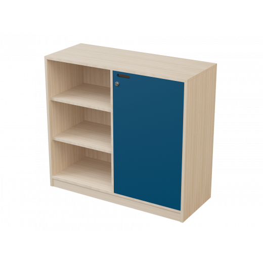 خزانة خشبية للتخزين بتصميم لون أزرق من دون عجلات 103.3 * 40 * 90 سم من ايديو فن
