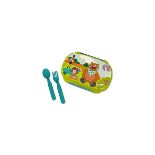 صندوق غداء للأطفال بتصميم الغابه, باللون الأخضر من أوبس