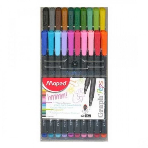 Maped 20-Piece Graph'Peps Fineliner Pen Multicolour