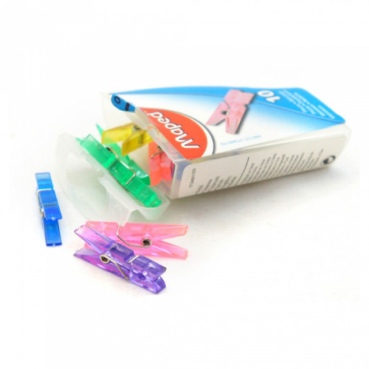 Maped Mini Craft Pegs in Reusable Plastic Case, Clothespin Style, 10 Pegs per Box