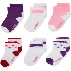 Hanes Baby and Toddler Girls Ankle Socks, 6-Pack,Girl