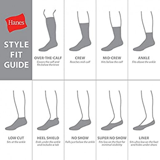 Hanes Boys Socks, 6 Pack Crew Socks Sizes L , black