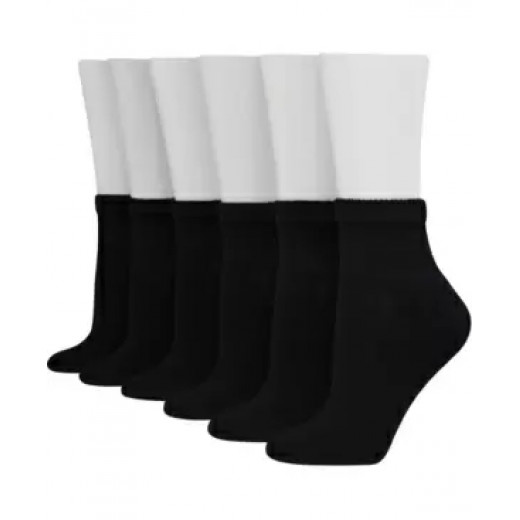 Hanes Women's Ultimate Core Cushinoned Ankle Socks, Black,L