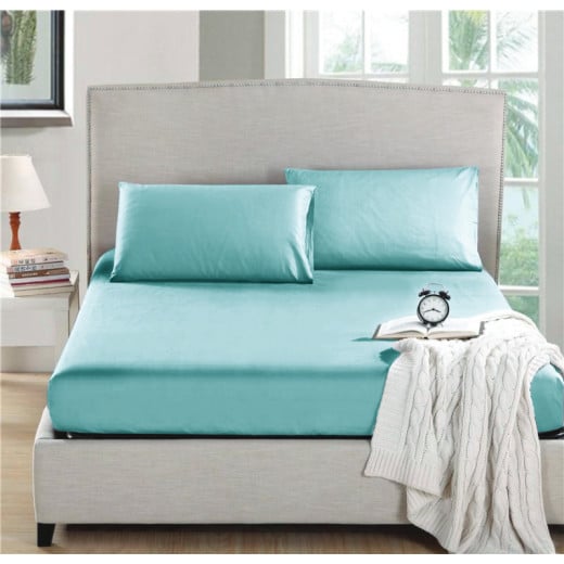 Nova home fitted sheet microfiber queen turquoise 3pcs