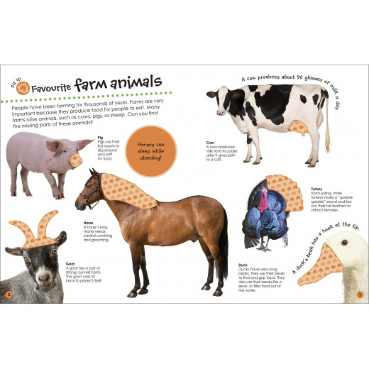 كتاب : حيوانات المزرعة مع ملصقات  من دي كي