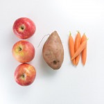 طعام الأطفال المهروس التفاح العضوي + جزر البطاطس و هريس القرفة (120 جرام) من هابي توت