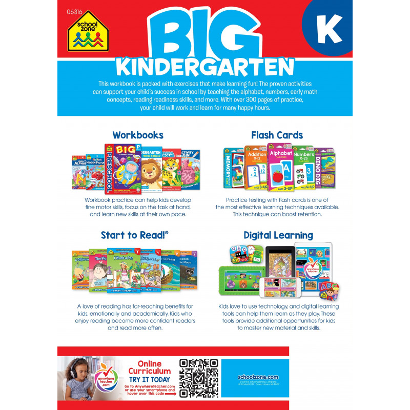 School Zone Book: Big Kindergarten Workbook | School Zone | | Jordan ...