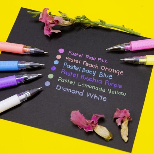 Bazic 6 Glitter Color Essence Gel Pen With Cushion Grip