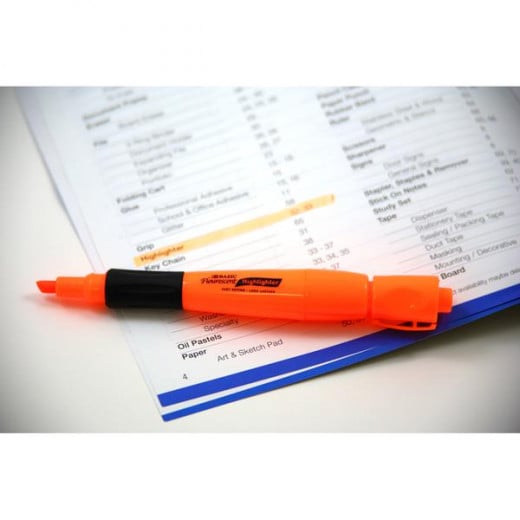 Bazic Desk Style Fluorescent Highlighters Cushion Grip (3/Pack)