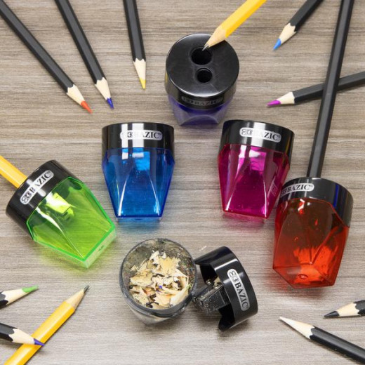 Bazic Dual Blades Sharpener With Diamond Receptacle, Assorted Colors