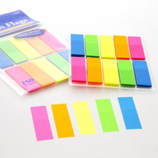 Bazic Neon Color Coding Flags ,25 Paper ,10 Pack