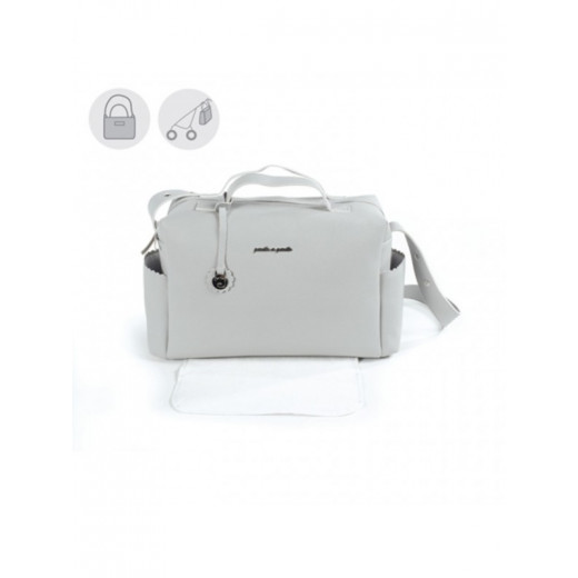 Pasito A Pasito Gray Diaper Bag With Changing Mat - 42 X 25 X 16 Cm