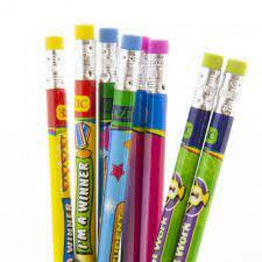 Bazic Reward & Incentive Wood Pencils With Eraser (8/Pack)