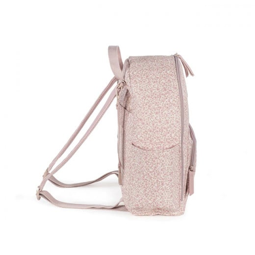 Pasito A Pasito Pink Backpack Diaper Bag Changing Mat - Flower Mellow Line 31x37x14 Cm
