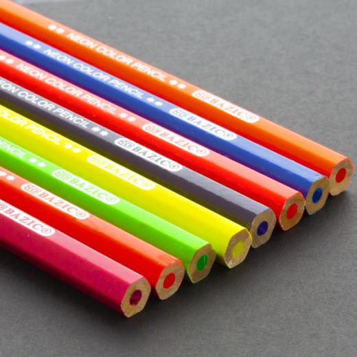 Bazic Neon Colored Pencils, 8 Pieces
