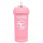Twistshake Straw Cup 360 ml + 6 Months Pastel Pink
