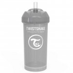 Twistshake Straw Cup 360 ml + 6 Months Pastel Grey