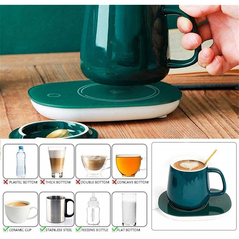 Lucky Ceramic Cup with Heater Green