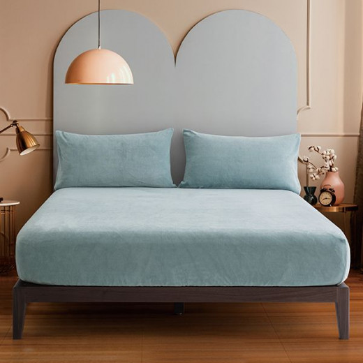 Nova home warmfit winter microfleece pillowcase set turquoise color 2 pieces