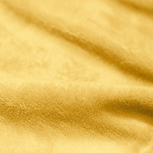 طقم شرشف شتوي من المايكرو فليس لون اصفر حجم كينج 3 قطع من نوفا هوم