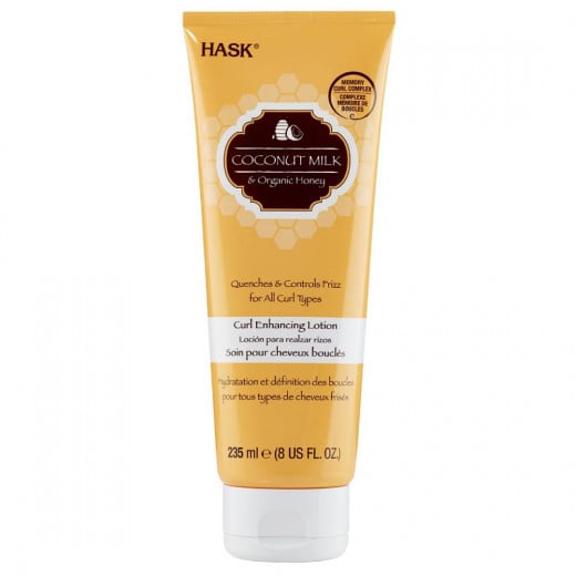 Hask Coconut Milk Organic Honey, Curl Enhancing Lotion, 235 ml
