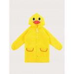 معطف واقي من المطر للأطفال ، باللون الأصفر، بتصميم كرتوني