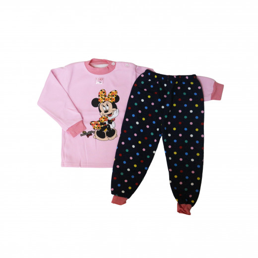 Long Sleeves T-Shirt and Pants Pajama Set, Mini Mouse Design, 3-6 Months