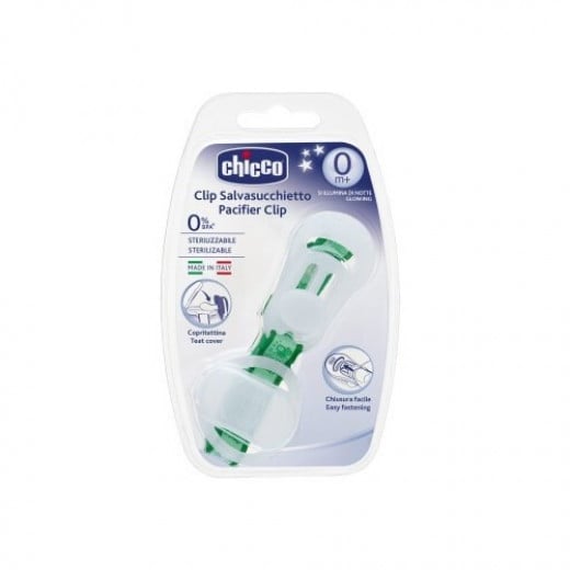 Chicco Clip With Teat Cover- Lumi