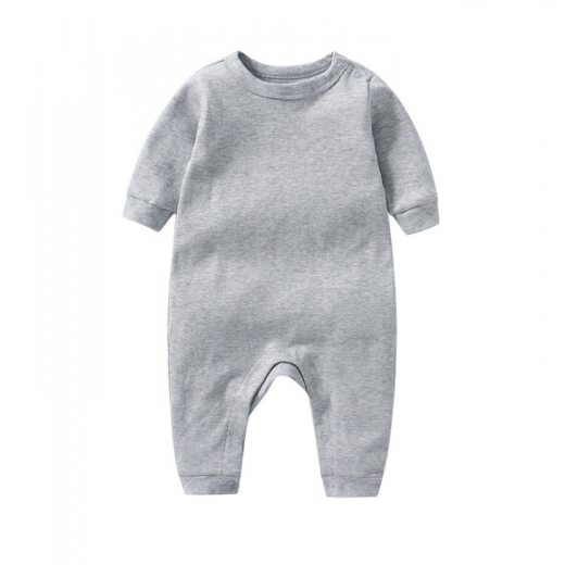 Baby Rompers Long Sleeve Bodysuit, Grey, 12 Month