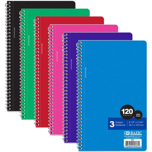 Bazic 1 Subject Spiral Notebook 120 pages, 1 Notebook
