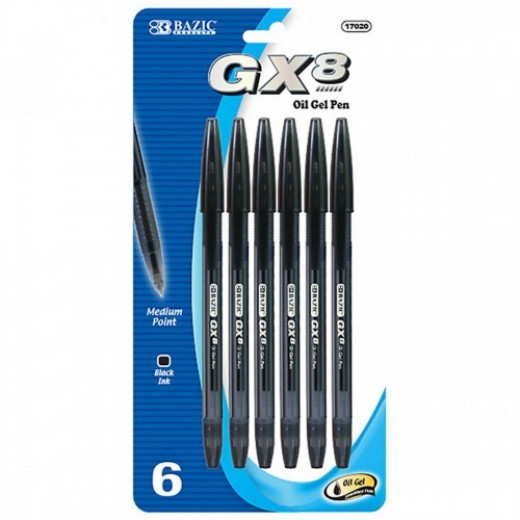 Bazic GX8 Black Oil Gel Ink Pen