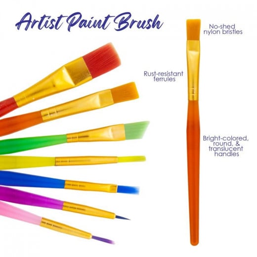 Bazic Paint Brush With Translucent Handle Set 7/Pack