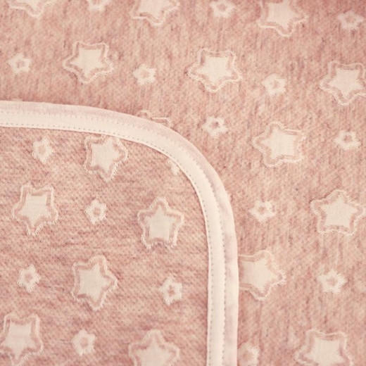 بطانية قطن بتصميم النجوم باللون الزهري, حجم مجوز من نوفا هوم