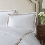 Nova Home Cruise Pillow Sham, Cotton, 2 Pieces Set, White & Beige Color
