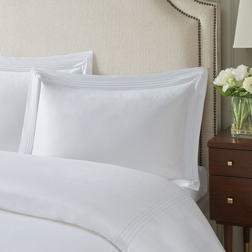 Nova Home Cruise Pillow Sham, Cotton, 2 Pieces Set, White Color