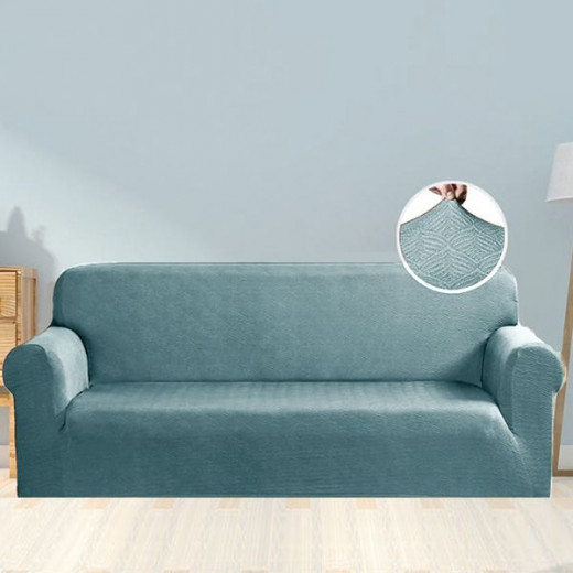 Nova home perfect fit stretch sofa cover, 3 seats, aqua color
