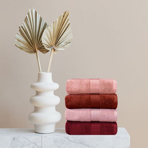 Nova home pretty collection towel, cotton, burgundy color, 33*33 cm