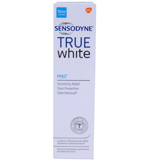 Sensodyne True White Toothpaste For Sensitive Teeth, Mint Flavor, 75ml