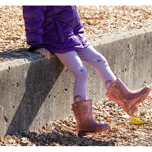 Western Chief Kids Glitter Rain Boots, Purple Color, Size 23