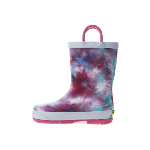 Western Chief Tie Dye Glitter Rain Boot for Kids, Size 22