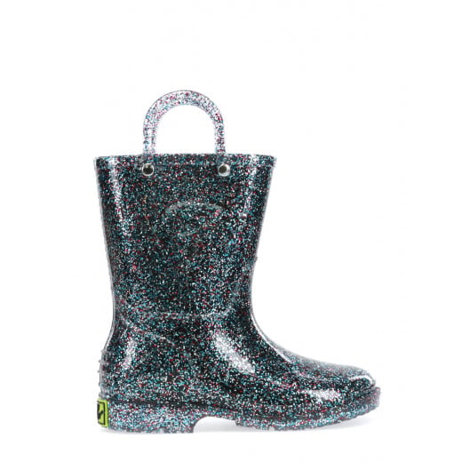 Western Chief Kids Glitter Rain Boots, Multi Color, Size 27