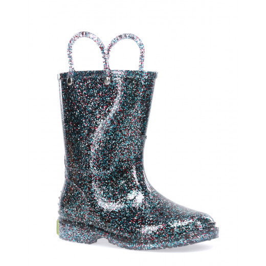 Western Chief Kids Glitter Rain Boots, Multi Color, Size 20