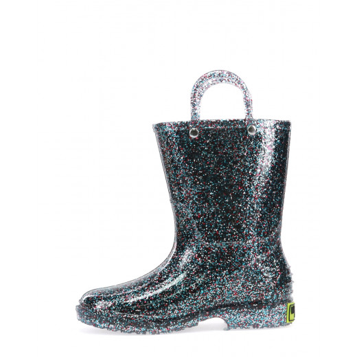 Western Chief Kids Glitter Rain Boots, Multi Color, Size 28