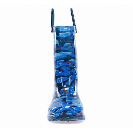 Western Chief Kids Shark Chase Lighted Rain Boot, Blue Color, Size 25
