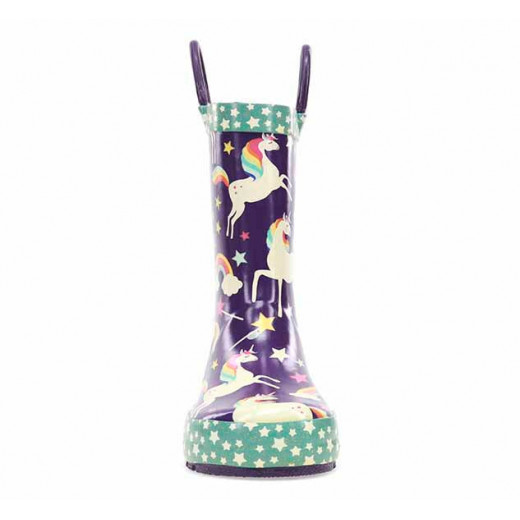 حذاء مطر للأطفال, بتصميم يونيكورن دريمز، باللون الأرجواني، مقاس 31 من ويسترن شيف
