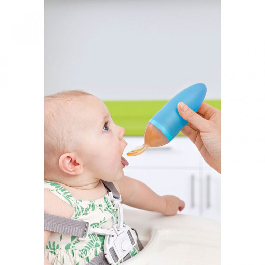 Boon Squirt Silicone Baby Food Dispensing Spoon, Blue Color