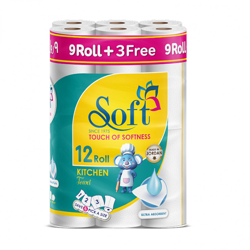Soft Kitchen Towels Rolls, 100 Sheet, 9 Packs + 3 for Free | Kitchen | Cleaning Supplies | Tissues & Toilet Papers