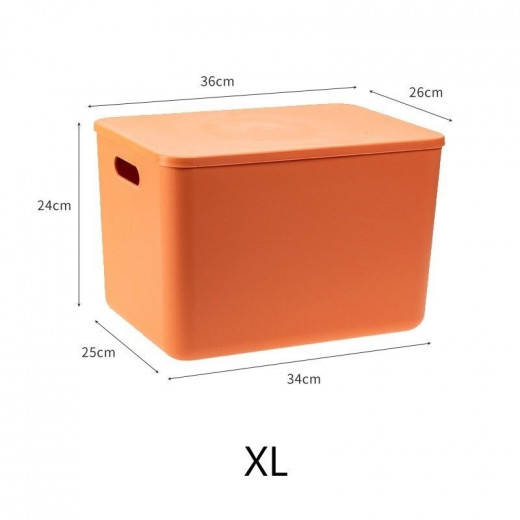Storage box with Lid, Orange Color, 36x25.3x24 Cm