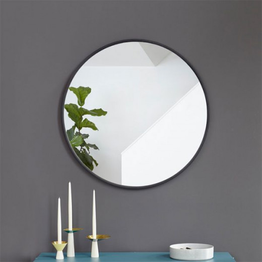 Umbra decorative round wall mirror, 60.9 cm, black color