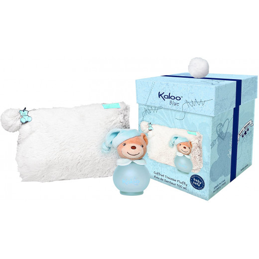 Kaloo Set Fluffy Bag and Scented Water, Blue Color, 100 Ml